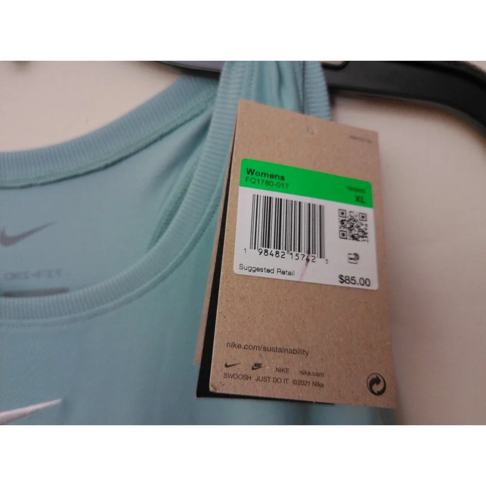 NWT Nike Tennis Dress Womens Green XL Dri-Fit Slim Fit Racerback Athletic